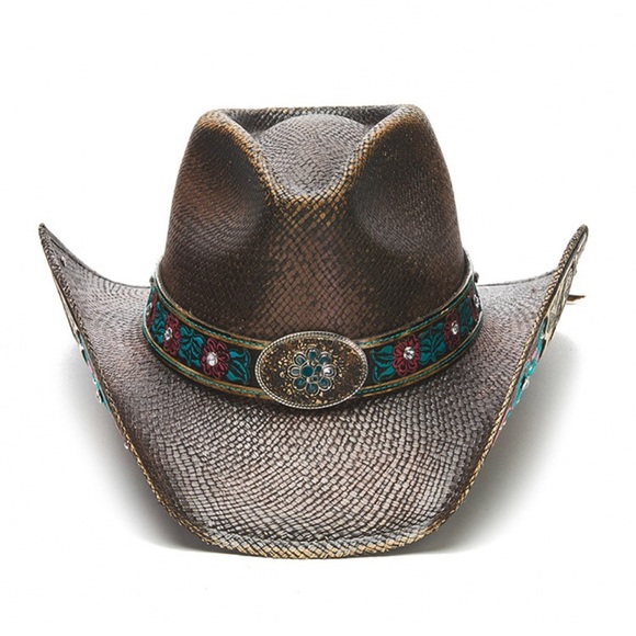 STAMPEDE HATS -Genuine Panama Straw Western Hat - Picture 4 of 7